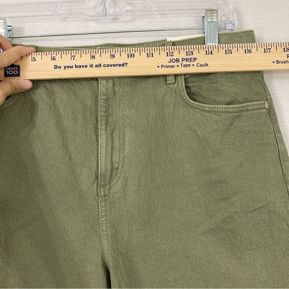 New LOFT Green High Rise The Straight Crop Frayed Hem Jeans size 10/30 - Picture 5 of 11